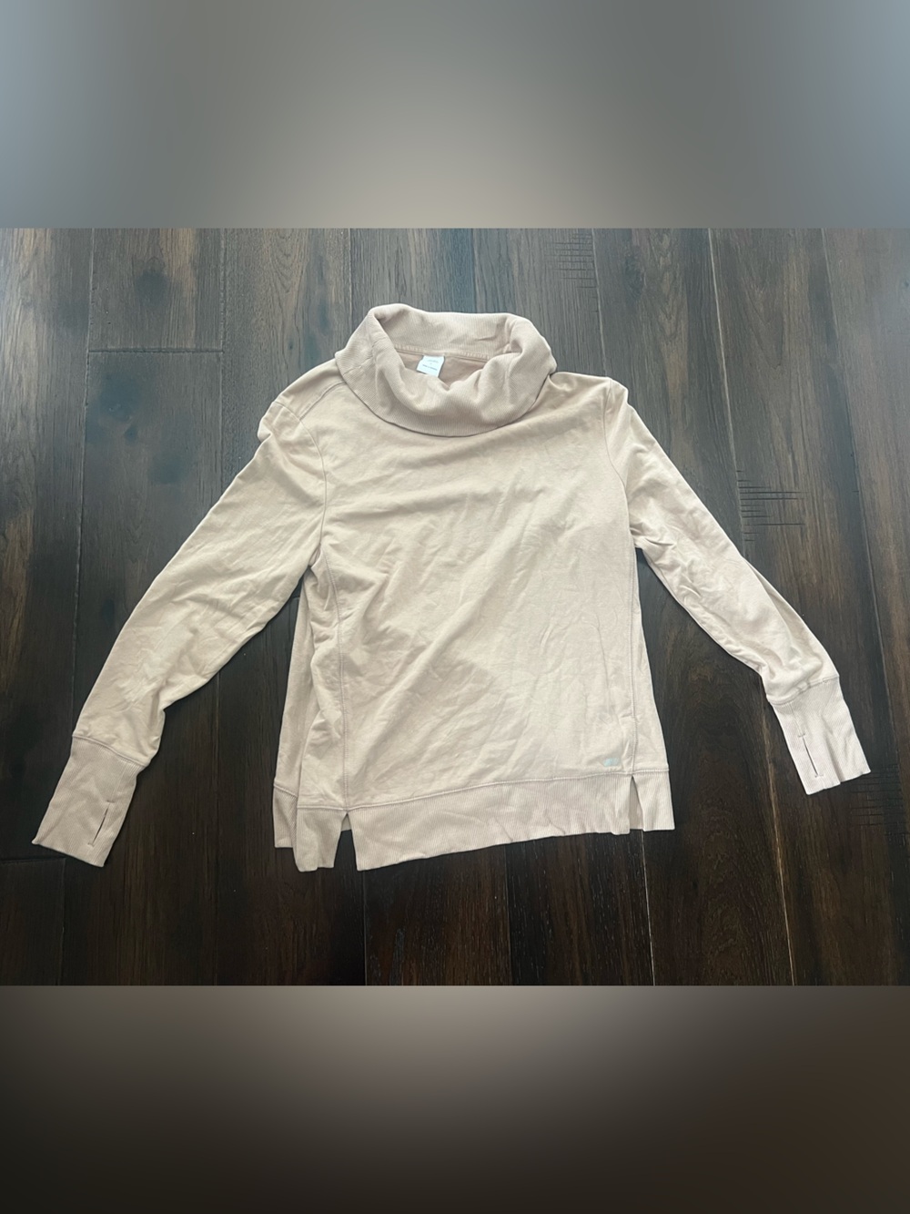 Studio terry Neutral Beige funnel Neck Pullover in taupe
